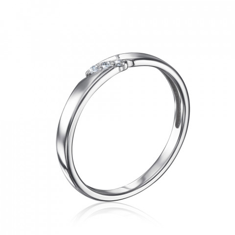 Серебряное кольцо с бриллиантами.  (810012/12/1/9115)