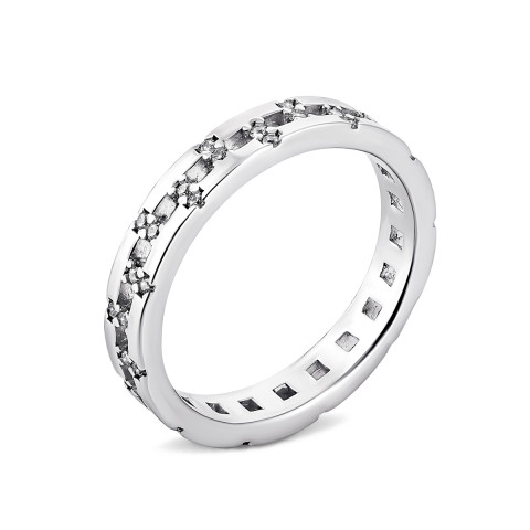 Серебряное кольцо с фианитами (81102б)