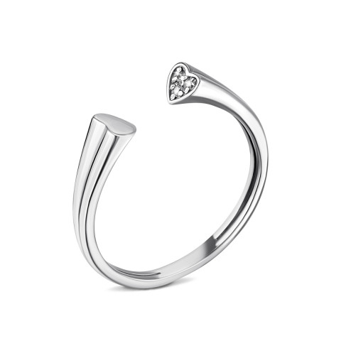 Фаланговое серебряное кольцо с фианитами (81697б)