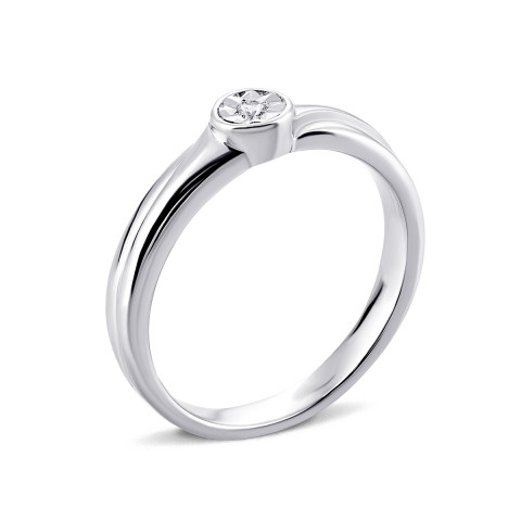 Серебряное кольцо с бриллиантом  (900007-Ралм)