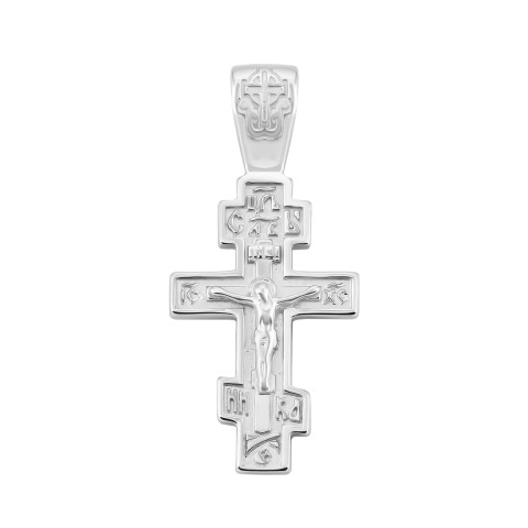 Серебряный крестик. Распятие Христа (909/род)
