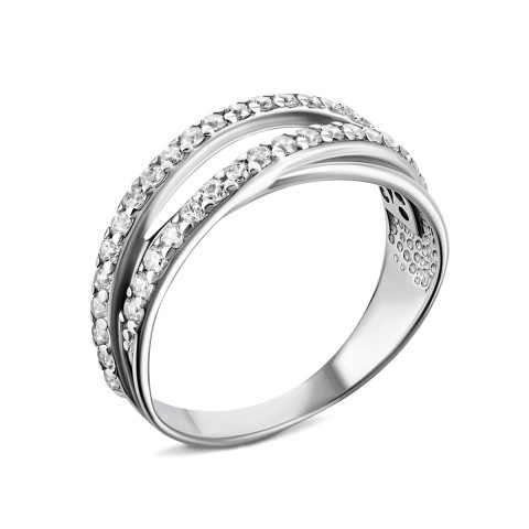 Серебряное кольцо с фианитами  (910001б)