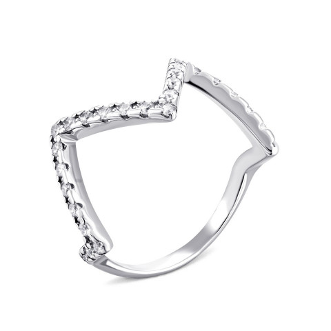 Фаланговое серебряное кольцо с фианитами (910062б)