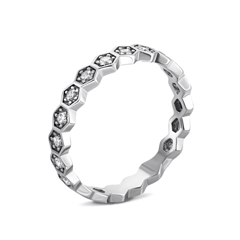 Серебряное кольцо с фианитами (910165б)