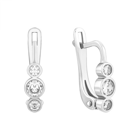 Серебряные серьги с фианитами (920162б)