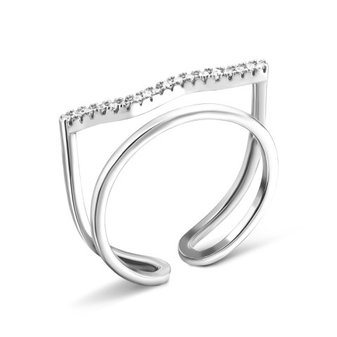 Серебряное кольцо с фианитами (A00847)