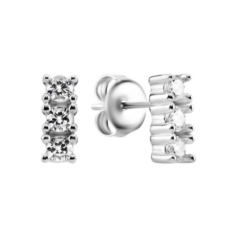 Серебряные пуссеты с фианитами (AE03225)