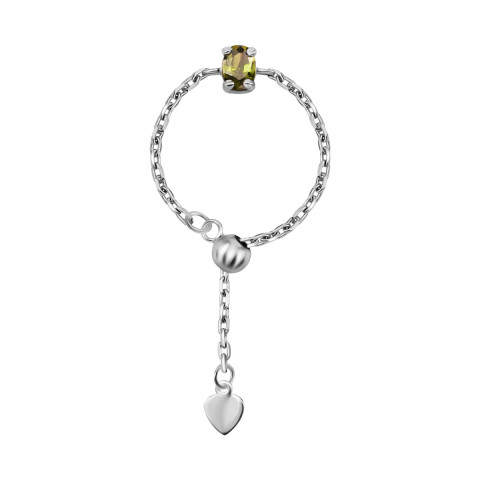 Серебряное кольцо с фианитом (к1403Rh)