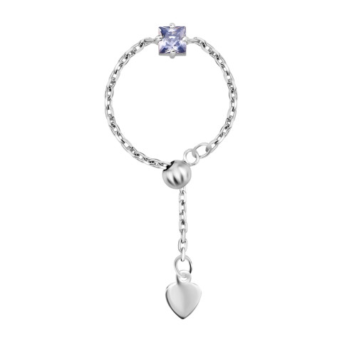 Серебряное кольцо с фианитом (к1405Rh)