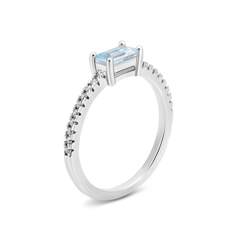 Серебряное кольцо с топазом и фианитами (R36588 к топ)