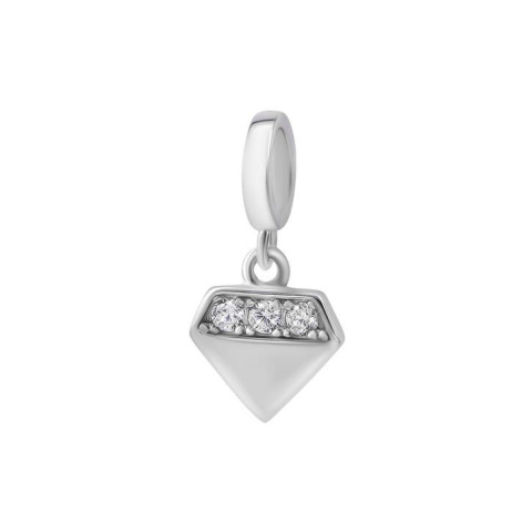 Серебряная бусина шарм Кристалл с фианитами (SZDP04465)