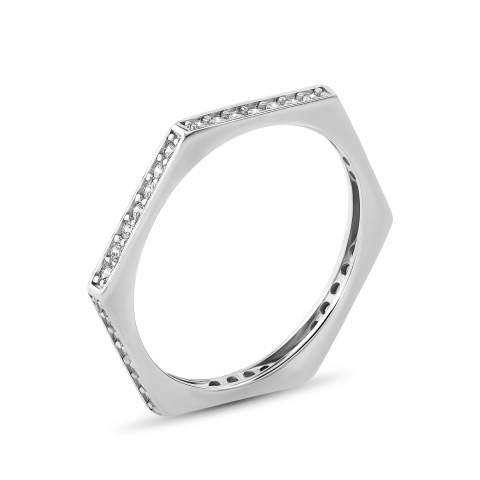 Серебряное кольцо Геометрия с фианитами (SZDR15601)