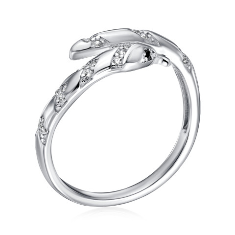 Серебряное кольцо Змея с фианитами A03958-R/12/7