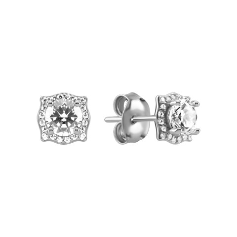 Серебряные пусеты с фианитами (AE04154)