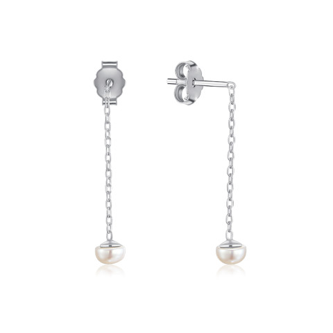 Серебряные серьги с жемчугом AL110010-S-W-PO-E/12/4990