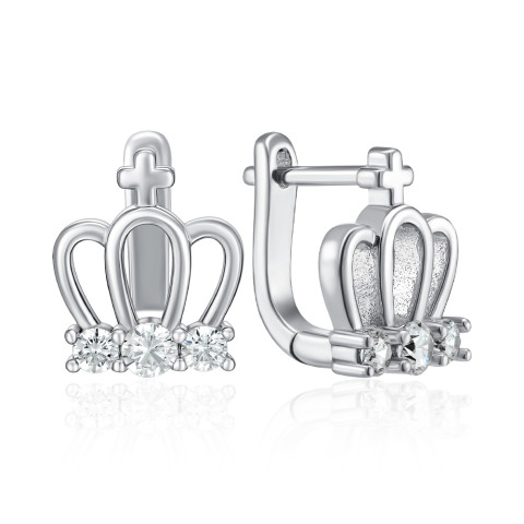 Серебряные серьги с фианитами B00016-E/12/1