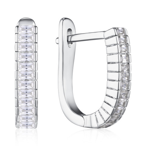 Серебряные серьги с фианитами B00048-E/12/1