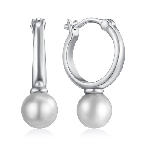 Серебряные серьги с жемчугом B01041-E/12/1920