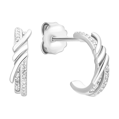 Серебряные пуссеты с фианитами (B01329)