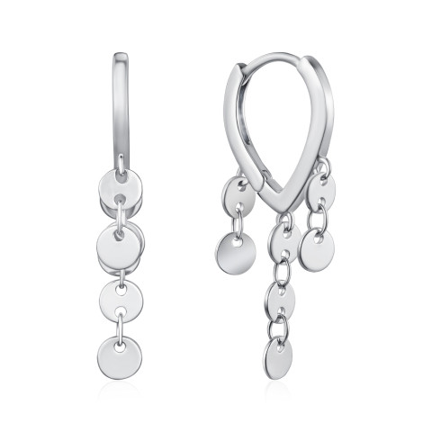 Серебряные серьги-конго B01525-E/12