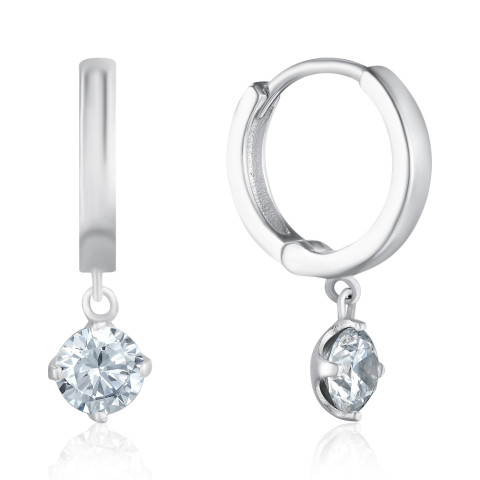 Серебряные серьги с фианитом B02007-E/12/1