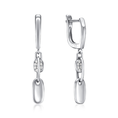 Серебряные серьги с фианитами B02028-E/12/1