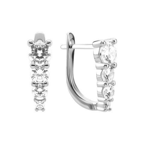 Серебряные серьги с фианитами (B14268)