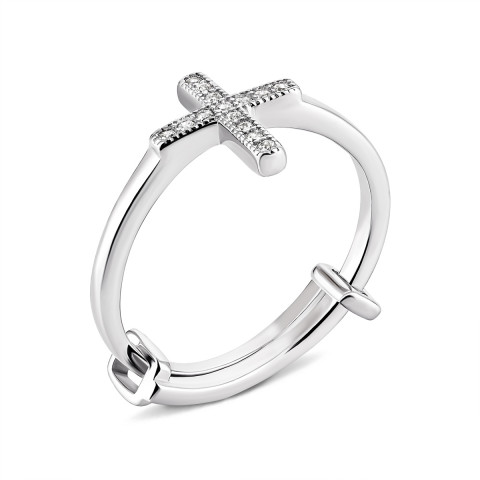 Безразмерное серебряное кольцо с фианитами (К2Ф/1001)