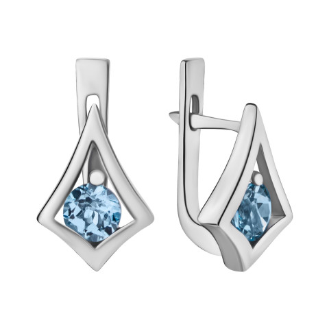 Серебряные серьги с топазом (с1273топС)