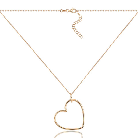 Серебряное колье с позолотой Серце CLT_11868-K/20