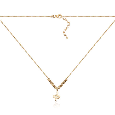 Серебряное колье Змея с позолотой CLT_12038-K/20