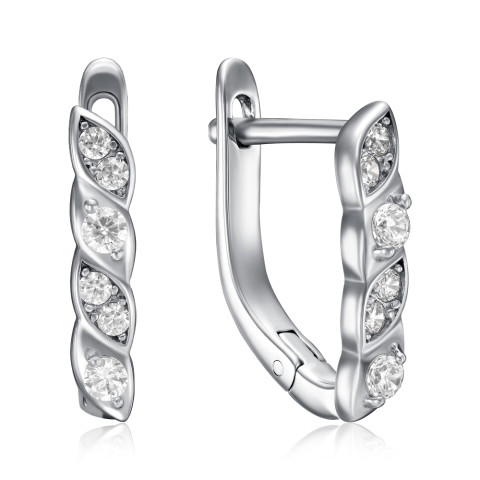 Серебряные серьги с фианитами DE06468-E/12/1