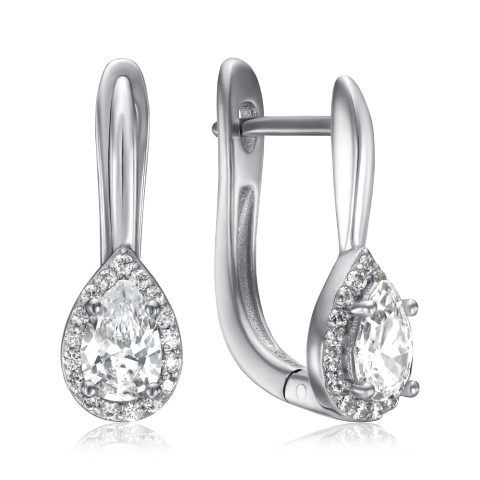 Серебряные серьги с фианитами DE06487-E/12/1