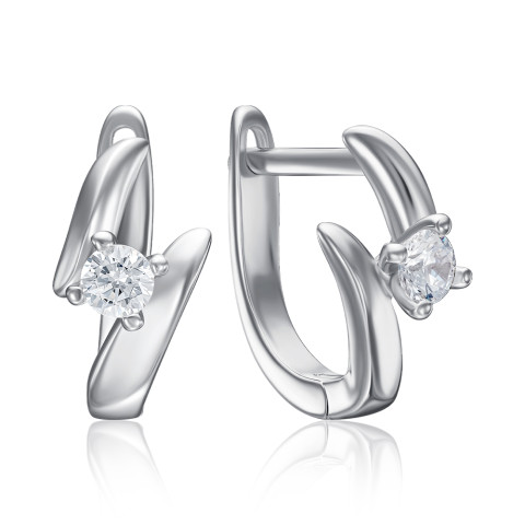 Серебряные серьги с фианитом DE06775-E/12/1