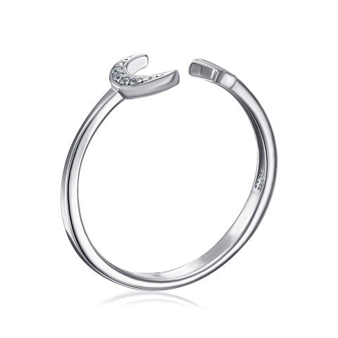 Серебряное кольцо с фианитами (001023/12/1/1)