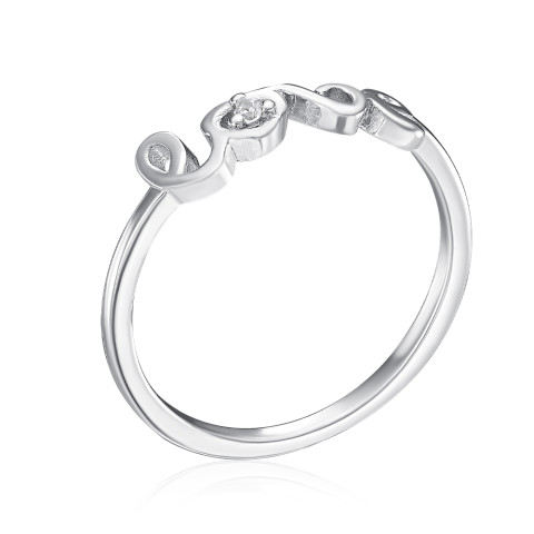 Серебряное кольцо Love с фианитом (SZDR10352-R/12/1)
