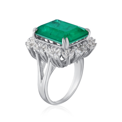 Серебряное кольцо с фианитами DY120692-S-W-GN-R/12/808