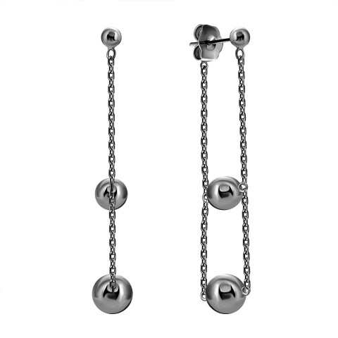 Серебряные серьги-подвески (E31684-BR(bp))
