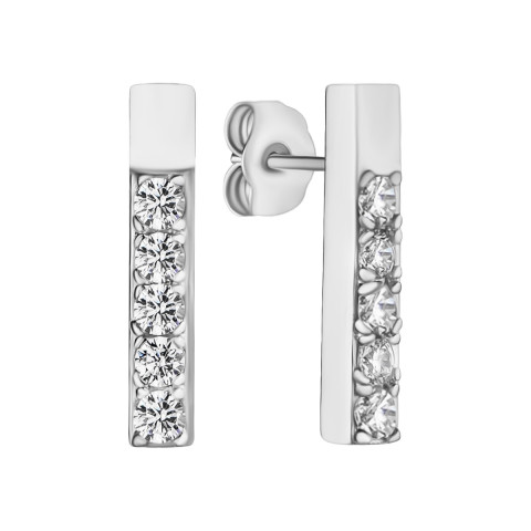 Серебряные пуссеты с фианитами (E37614)