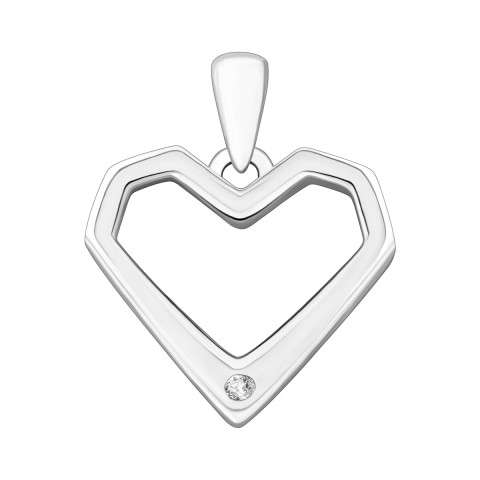 Серебряная подвеска Сердце с фианитом (EP00042)