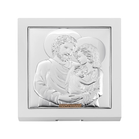Серебряная икона Святое семейство (EP713-412XB-WH/S)