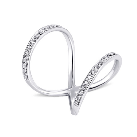Фаланговое серебряное кольцо с фианитами (500092-Р)