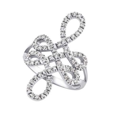 Фаланговое серебряное кольцо с фианитами (500131-Р)