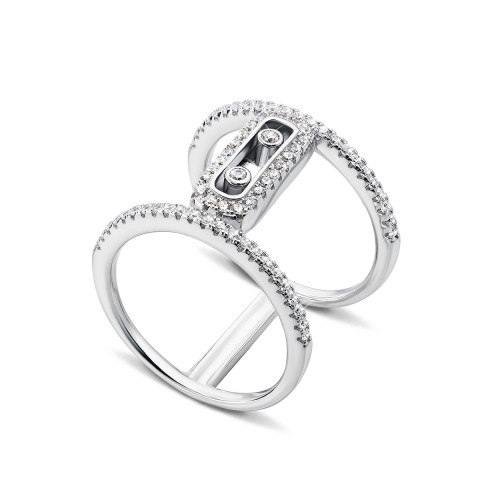Фаланговое серебряное кольцо с фианитами (AZ01145/1)