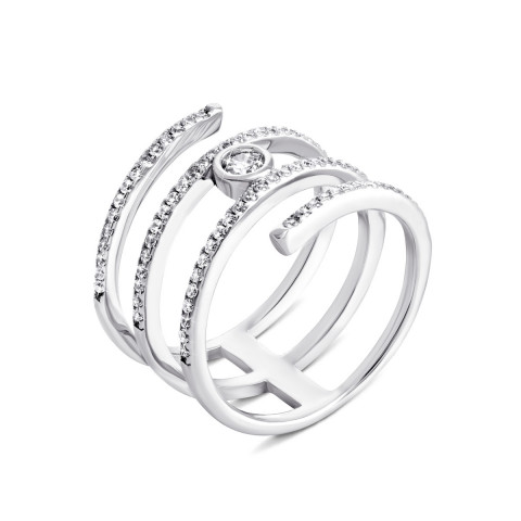Фаланговое серебряное кольцо с фианитами (К2Ф/190-16)