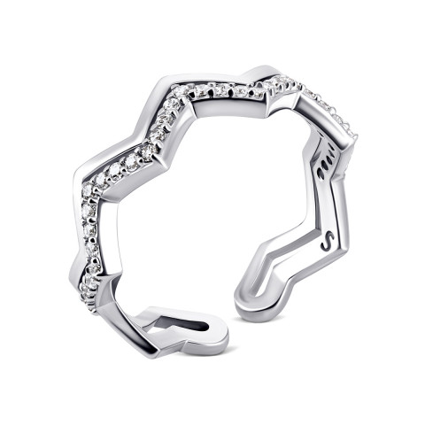 Фаланговое серебряное кольцо с фианитами (SK-SC-01-18)