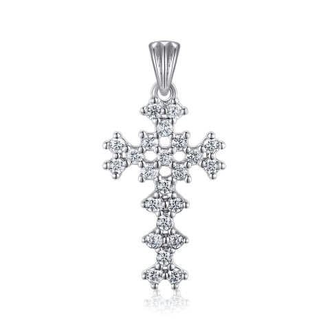 Серебряный крестик с фианитами G00023-P/12/1