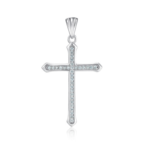 Серебряный крестик с фианитами G00026-P/12/1