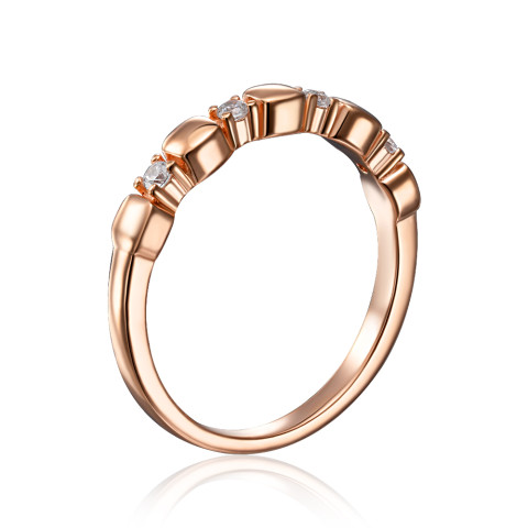 Серебряное позолоченное кольцо с фианитами (GR02625A-R/17/10