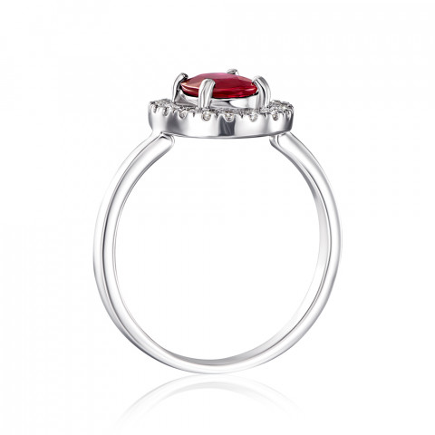 Серебряное кольцо с рубином и фианитами (GRE2215-R/12/9261)